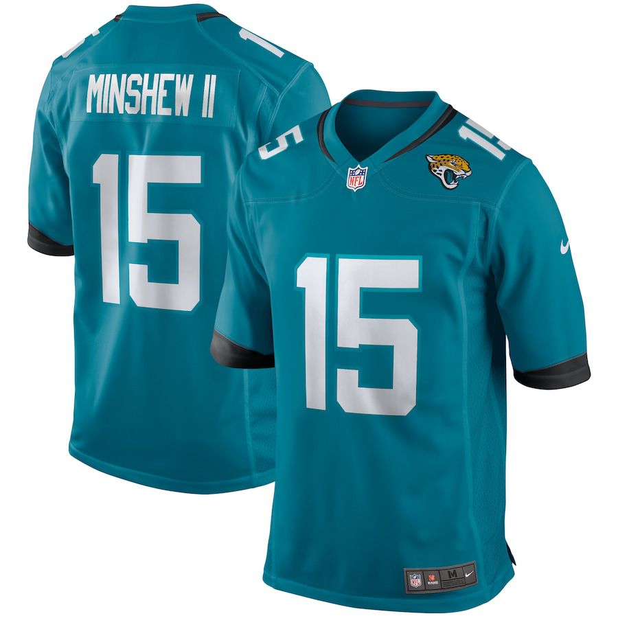 Men Jacksonville Jaguars #15 Gardner Minshew II Nike Green Game NFL Jersey->jacksonville jaguars->NFL Jersey